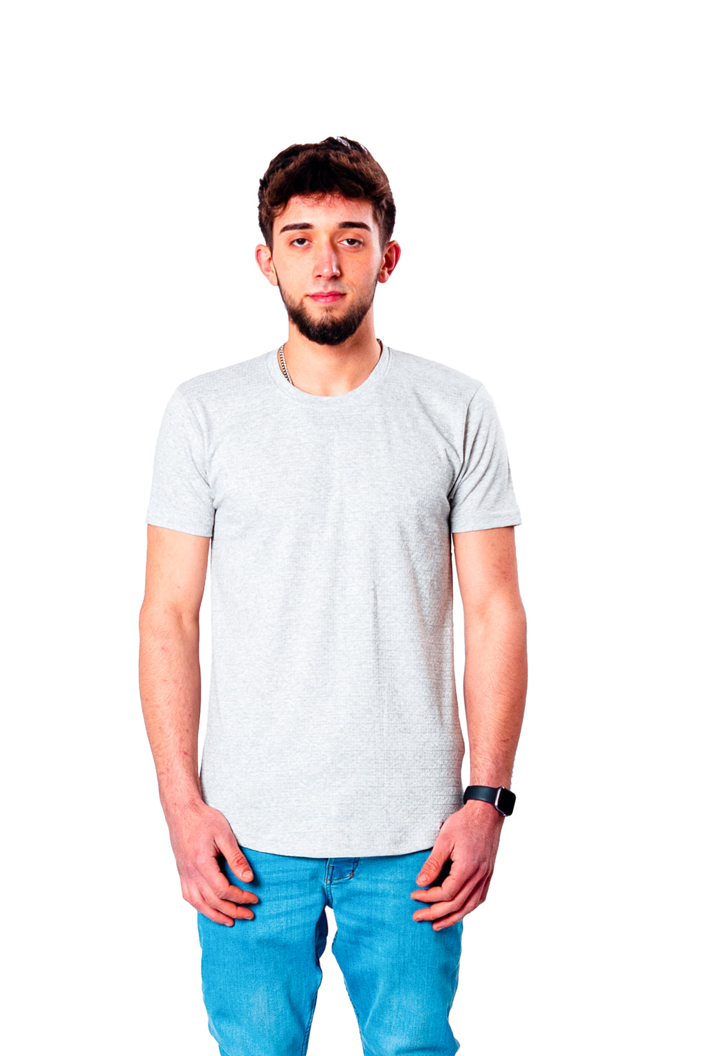 Basic Longshirt T-Shirt Grau
